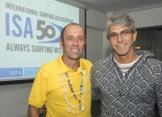 ISA President Fernando Aguerre and Antonio Sotillo, President of the Venezuelan Surfing Federation. Credit: ISA/ Michael Tweddle
