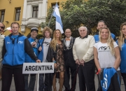 Florencia Gomez Gerbi, ISA President Fernando Aguerre, Eduardo Arenas and Team Argentina. Credit: ISA/Michael Tweddle